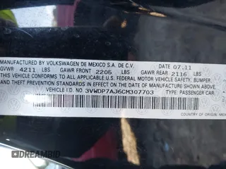 2012 Volkswagen Jetta SE z VIN 3VWDP7AJ6CM307703, wystawiony jako IAAI lot #40882718 z przebiegiem 141 523 mil mil oraz . Historia ofert i sprzedaży dostępna na DreamBid. Obrazek 9.