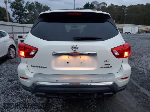 2018 Nissan Pathfinder Platinum with VIN 5N1DR2MMXJC616722, listed as a Copart auction lot 79329804 with 106,343 mi miles and Salvage title. Bid and sale history available at DreamBid. Image 6.