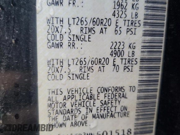 2021 Nissan Titan SV z VIN 1N6AA1FB3MN501518, wystawiony jako Copart lot #46542725 z przebiegiem 87 836 mil mil oraz Szkoda całkowita • Salvage title. Historia ofert i sprzedaży dostępna na DreamBid. Obrazek 12.