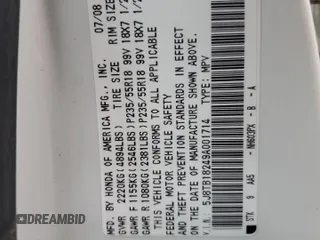 2009 Acura RDX z VIN 5J8TB18249A001714, wystawiony jako Copart lot #43387965 z przebiegiem 216 073 mil mil oraz Szkoda całkowita • Salvage title. Historia ofert i sprzedaży dostępna na DreamBid. Obrazek 13.