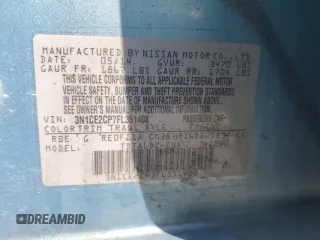 2015 Nissan Note SV with VIN 3N1CE2CP7FL351408, listed as a Copart auction lot 49277155 with Not Provided miles and Non Repairable. Bid and sale history available at DreamBid. Image 14.