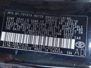 2010 Toyota Corolla с VIN 2T1BU4EE0AC374754, выставлен на аукционе IAAI как лот 42304636 с пробегом 277 078 миль миль и . История ставок и продаж доступна на DreamBid. Изображение 9.