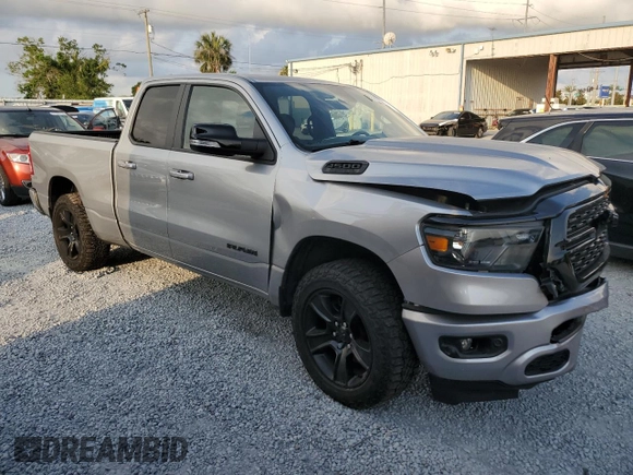 2022 Ram 1500 Big Horn with VIN 1C6SRFBT5NN144489, listed as a Copart auction lot 57112715 with 52,933 mi miles and Non repairable. Bid and sale history available at DreamBid. Image 4.