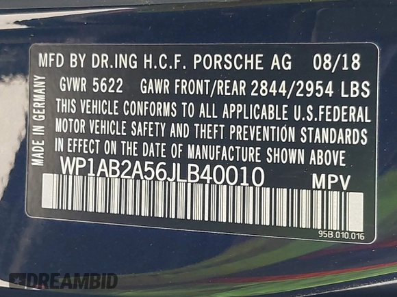 2018 Porsche Macan S with VIN WP1AB2A56JLB40010, listed as a IAAI auction lot 42126731 with 30,016 mi miles and . Bid and sale history available at DreamBid. Image 9.
