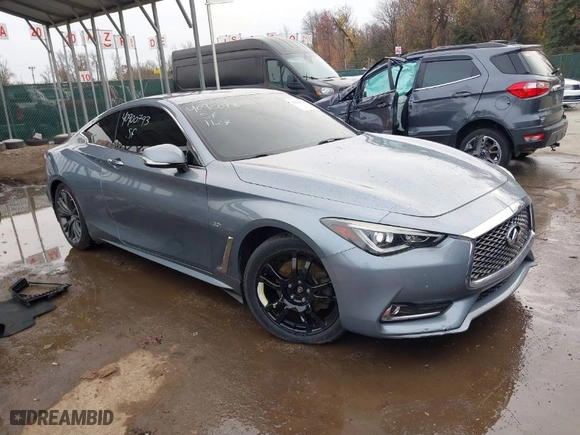 2017 Infiniti Q60 Sport with VIN JN1EV7EL6HM553827, listed as a IAAI auction lot 40900793 with 94,262 mi miles. Bid and sale history available at carsss.com. Image 1.
