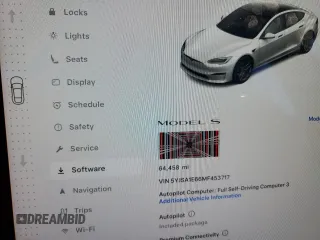 2021 Tesla Model S Plaid с VIN 5YJSA1E66MF453717, выставлен на аукционе Copart как лот 49330355 с пробегом 64 458 миль миль и Списание • Salvage title. История ставок и продаж доступна на DreamBid. Изображение 9.