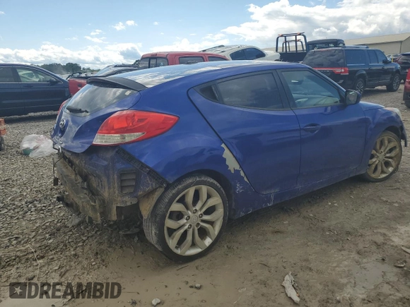 2013 Hyundai Veloster w/Gray Int with VIN KMHTC6AD5DU102803, listed as a Copart auction lot 58628935 with 129,616 mi miles and Salvage title. Bid and sale history available at DreamBid. Image 3.