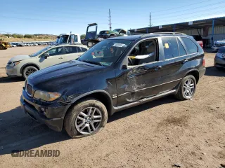 2005 BMW X5 3.0i with VIN 5UXFA13575LY19225, listed as a Copart auction lot 79002024 with 0 mi miles and Salvage Title. Bid and sale history available at carsss.com. Image 1.
