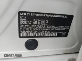 2016 BMW 5 Series 528i with VIN WBA5A5C54GG354481, listed as a Copart auction lot 46825145 with 104,165 mi miles and Salvage Title. Bid and sale history available at carsss.com. Image 12.
