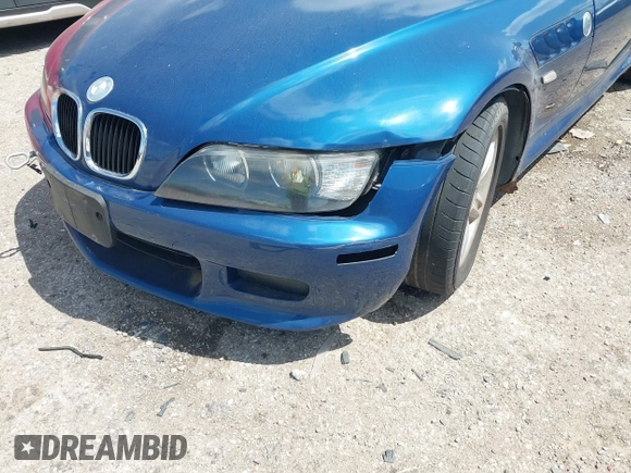 2000 BMW Z3 2.5 with VIN 4USCH9347YLF85613, listed as a IAAI auction lot 42194616 with 89,861 mi miles and . Bid and sale history available at DreamBid. Image 6.