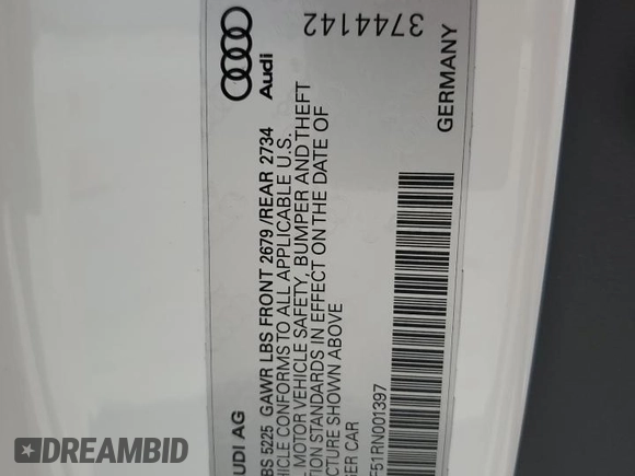 2024 Audi S5 Premium Plus z VIN WAUY4GF51RN001397, wystawiony jako Copart lot #66972714 z przebiegiem 1 052 mil mil oraz Nie do naprawy • Non repairable. Historia ofert i sprzedaży dostępna na DreamBid. Obrazek 12.