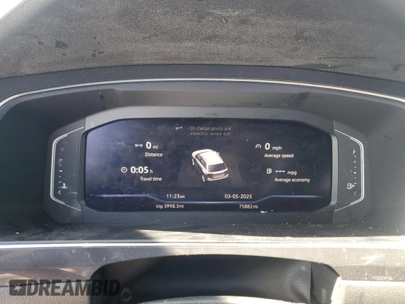 2020 Volkswagen Tiguan SE with VIN 3VV2B7AX7LM168535, listed as a Copart auction lot 47610945 with 75,882 mi miles and Salvage Title. Bid and sale history available at DreamBid. Image 9.