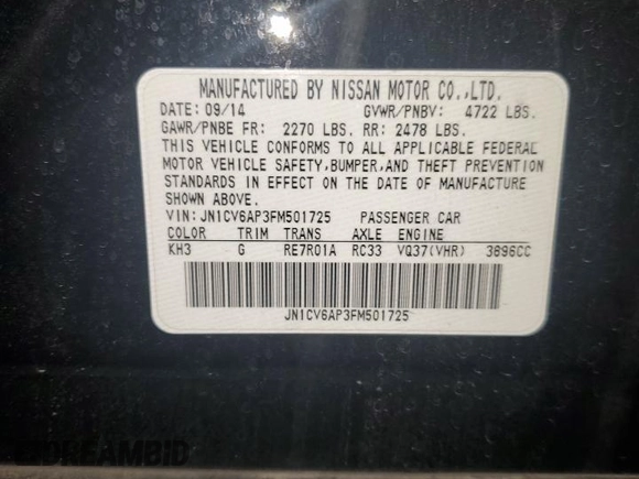 2015 Infiniti Q40 with VIN JN1CV6AP3FM501725, listed as a Copart auction lot 73861184 with Not Provided miles and Non Repairable. Bid and sale history available at carsss.com. Image 13.