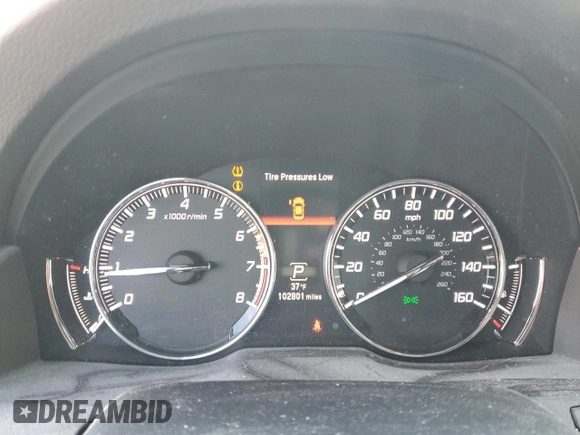 2015 Acura RLX Technology with VIN JH4KC1F5XFC001297, listed as a Copart auction lot 41814825 with 102,801 mi miles and Salvage title. Bid and sale history available at DreamBid. Image 9.