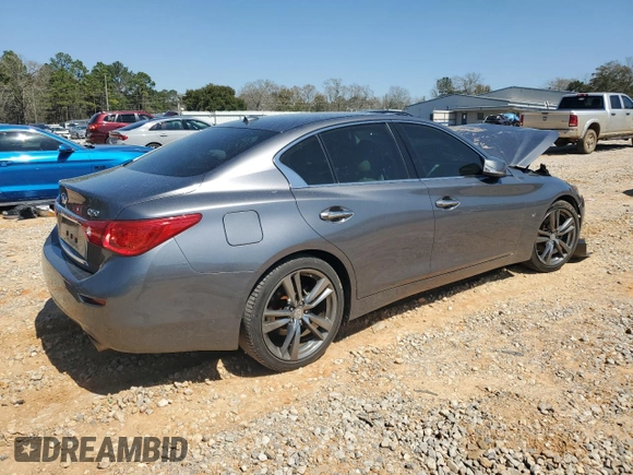 2015 Infiniti Q50 Premium with VIN JN1BV7APXFM348648, listed as a Copart auction lot 48881825 with 163,955 mi miles and Salvage Title. Bid and sale history available at carsss.com. Image 3.