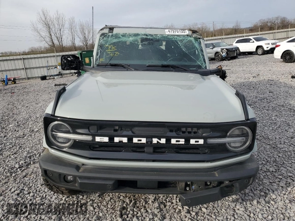 2021 Ford Bronco z VIN 1FMEE5BP2MLA72638, wystawiony jako Copart lot #47970155 z przebiegiem 58 250 mil mil oraz Szkoda całkowita • Salvage title. Historia ofert i sprzedaży dostępna na DreamBid. Obrazek 5.