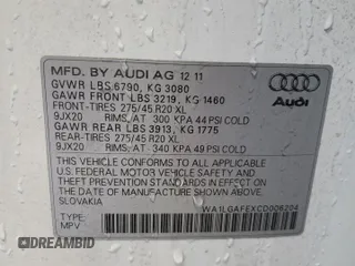 2012 Audi Q7 3.0T Premium Plus with VIN WA1LGAFEXCD006204, listed as a Copart auction lot 83435694 with 171,723 mi miles and Salvage Title. Bid and sale history available at carsss.com. Image 12.