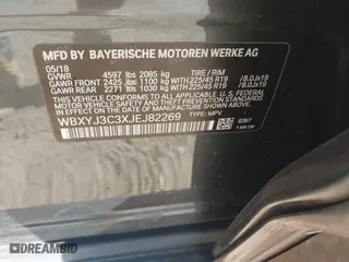 2018 BMW X2 sDrive28i with VIN WBXYJ3C3XJEJ82269, listed as a IAAI auction lot 41754391 with 106,007 mi miles. Bid and sale history available at carsss.com. Image 9.