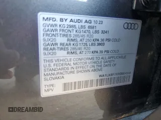 2024 Audi Q7 Premium Plus with VIN WA1LXBF7XRD004548, listed as a Copart auction lot 80491204 with 18,606 mi miles and Salvage title. Bid and sale history available at DreamBid. Image 13.