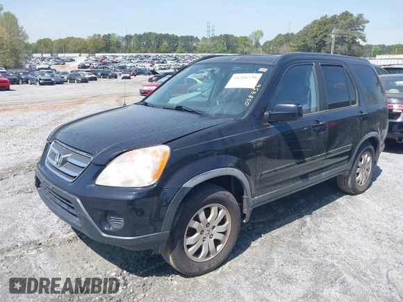 2005 Honda CR-V EX SE with VIN JHLRD78965C058856, listed as a IAAI auction lot 41266770 with 282,387 mi miles. Bid and sale history available at carsss.com. Image 2.