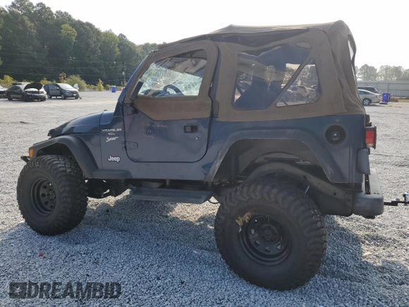2001 Jeep Wrangler Sport with VIN 1J4FA49S41P335459, listed as a Copart auction lot 72831244 with 161,464 mi miles and Salvage Title. Bid and sale history available at carsss.com. Image 2.