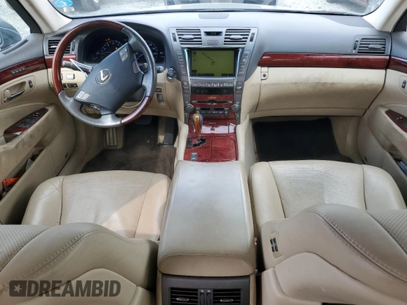 2008 Lexus LS 460 with VIN JTHBL46F485064011, listed as a Copart auction lot 48799195 with 198,182 mi miles and Salvage Title. Bid and sale history available at carsss.com. Image 8.
