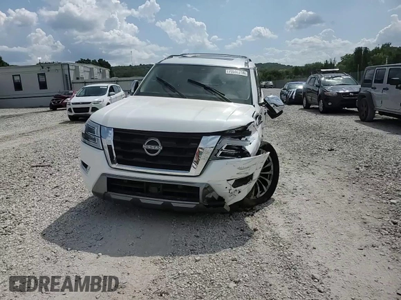 2021 Nissan Armada Platinum with VIN JN8AY2DB4M9794057, listed as a Copart auction lot 70596714 with 0 mi miles and Salvage Title. Bid and sale history available at carsss.com. Image 12.