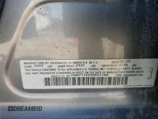 2005 Volkswagen Jetta 2.5L with VIN 3VWDF71K55M637198, listed as a Copart auction lot 47421405 with 254,883 mi miles and Salvage title. Bid and sale history available at DreamBid. Image 14.
