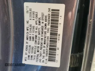 2014 Honda Accord LX with VIN 1HGCR2F34EA012395, listed as a Copart auction lot 52552495 with 104,586 mi miles and Salvage Title. Bid and sale history available at carsss.com. Image 14.