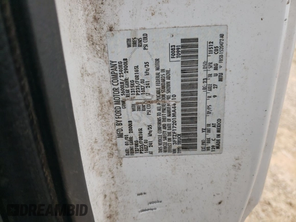 2001 Ford F-150 XL with VIN 3FTZF17201MA44310, listed as a Copart auction lot 73794104 with Not provided miles and Salvage title. Bid and sale history available at DreamBid. Image 13.