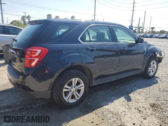 2017 Chevrolet Equinox LS with VIN 2GNALBEK5H1530800, listed as a Copart auction lot 52410655 with 107,724 mi miles and Salvage Title. Bid and sale history available at carsss.com. Image 3.