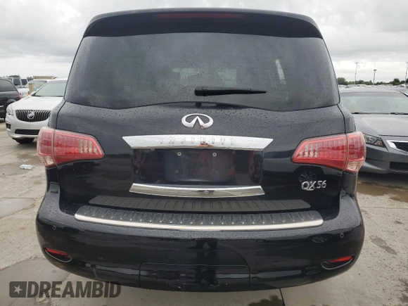 2012 Infiniti QX56 7-passenger with VIN JN8AZ2NF8C9518669, listed as a Copart auction lot 74218614 with 0 mi miles and Non Repairable. Bid and sale history available at carsss.com. Image 6.