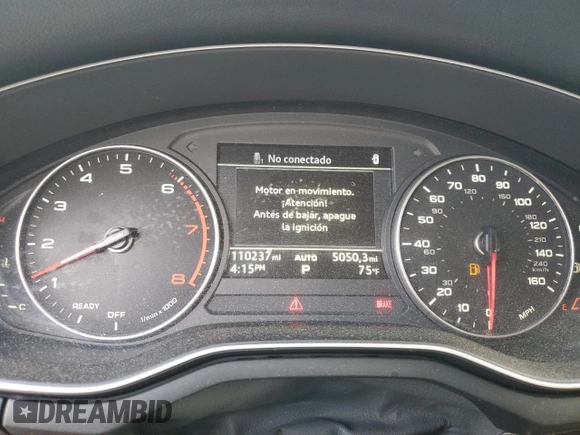 2017 Audi A4 Premium with VIN WAUGNAF44HN011207, listed as a Copart auction lot 50888385 with 110,237 mi miles and Salvage Title. Bid and sale history available at carsss.com. Image 9.