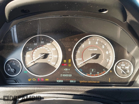 2014 BMW 3 Series 335i with VIN WBA3A9G59ENS64793, listed as a IAAI auction lot 41746865 with 93,899 mi miles. Bid and sale history available at carsss.com. Image 7.