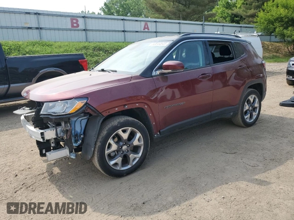 2020 Jeep Compass Limited z VIN 3C4NJDCB7LT193830, wystawiony jako Copart lot #60844545 z przebiegiem 42 634 mil mil oraz Szkoda całkowita • Salvage title. Historia ofert i sprzedaży dostępna na DreamBid. Obrazek 1.