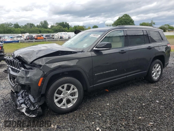 2023 Jeep Grand Cherokee Limited z VIN 1C4RJKBG8P8728476, wystawiony jako Copart lot #57998385 z przebiegiem 21 440 mil mil oraz Szkoda całkowita • Salvage title. Historia ofert i sprzedaży dostępna na DreamBid. Obrazek 1.
