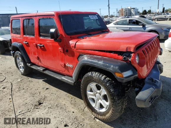 2020 Jeep Wrangler Unlimited Sport S with VIN 1C4HJXDN2LW279810, listed as a Copart auction lot 47481755 with 106,667 mi miles and Salvage title. Bid and sale history available at DreamBid. Image 4.