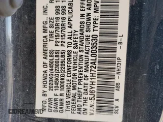 2010 Honda Element EX with VIN 5J6YH1H72AL003530, listed as a Copart auction lot 87378194 with Not Provided miles and Salvage Title. Bid and sale history available at DreamBid. Image 15.