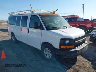 2004 Chevrolet Express Cargo Van with VIN 1GCFG15X141203951, listed as a IAAI auction lot 42046954 with 299,890 mi miles. Bid and sale history available at carsss.com. Image 1.