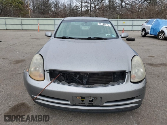2004 Infiniti G35 w/Leather z VIN JNKCV51F04M715114, wystawiony jako Copart lot #45109415 z przebiegiem 244 446 mil mil oraz Szkoda całkowita • Salvage title. Historia ofert i sprzedaży dostępna na DreamBid. Obrazek 5.