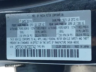 2019 Mazda CX-9 Touring with VIN JM3TCACY0K0322742, listed as a IAAI auction lot 41617659 with 122,041 mi miles. Bid and sale history available at carsss.com. Image 9.