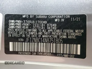 2022 Toyota GR86 with VIN JF1ZNBC14N8751805, listed as a Copart auction lot 81257804 with 23,061 mi miles and Salvage Title. Bid and sale history available at carsss.com. Image 13.