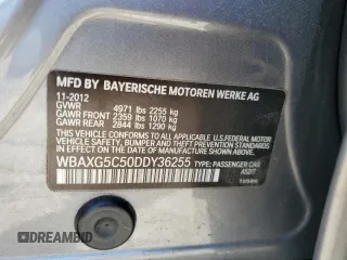 2013 BMW 5 Series 528i with VIN WBAXG5C50DDY36255, listed as a Copart auction lot 44741985 with 102,147 mi miles and Salvage Title. Bid and sale history available at carsss.com. Image 12.
