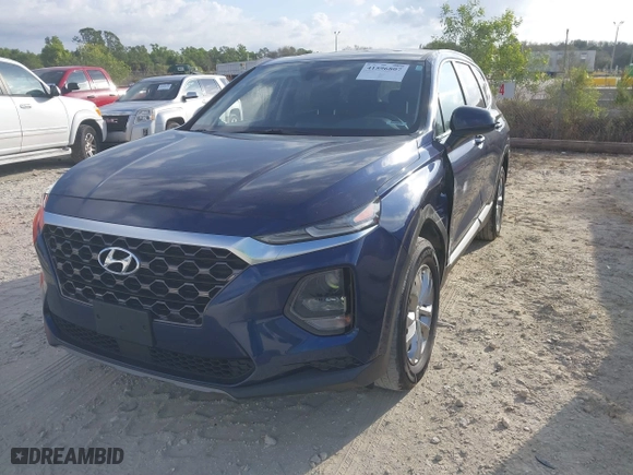 2019 Hyundai Santa Fe SE with VIN 5NMS2CAD5KH091372, listed as a IAAI auction lot 41596807 with 99,540 mi miles. Bid and sale history available at carsss.com. Image 18.