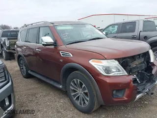 2018 Nissan Armada SL with VIN JN8AY2ND7J9050528, listed as a IAAI auction lot 41525232 with 106,179 mi miles. Bid and sale history available at carsss.com. Image 1.
