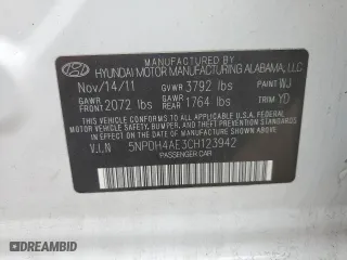 2012 Hyundai Elantra GLS PZEV with VIN 5NPDH4AE3CH123942, listed as a Copart auction lot 48427165 with 105,483 mi miles and Salvage Title. Bid and sale history available at carsss.com. Image 12.