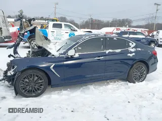 2019 Genesis G70 2.0T Advanced with VIN KMTG34LA3KU031693, listed as a IAAI auction lot 41143730 with 76,138 mi miles. Bid and sale history available at carsss.com. Image 14.