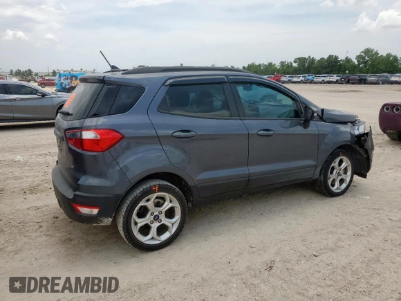 2021 Ford EcoSport SE with VIN MAJ3S2GE3MC442575, listed as a Copart auction lot 60424595 with 53,506 mi miles and Salvage title. Bid and sale history available at DreamBid. Image 3.