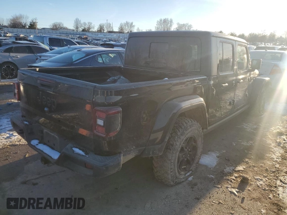 2022 Jeep Gladiator Sport S with VIN 1C6HJTAG3NL108851, listed as a Copart auction lot 38134614 with 17,017 mi miles and Salvage title. Bid and sale history available at DreamBid. Image 3.
