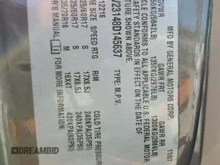 2008 Chevrolet Uplander LS z VIN 1GNDV23148D145637, wystawiony jako Copart lot #55482495 z przebiegiem 197 784 mil mil oraz Szkoda całkowita • Salvage title. Historia ofert i sprzedaży dostępna na DreamBid. Obrazek 13.